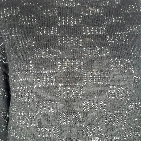Vintage American Pride Womens Black & Silver Metallic Sweater Size Large - Picture 2 of 7
